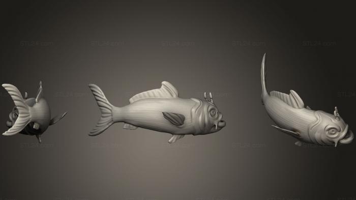 Animal figurines (Sculpt fish, STKJ_1437) 3D models for cnc